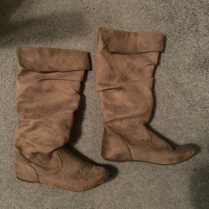 Grey Suede Boots, Size 8